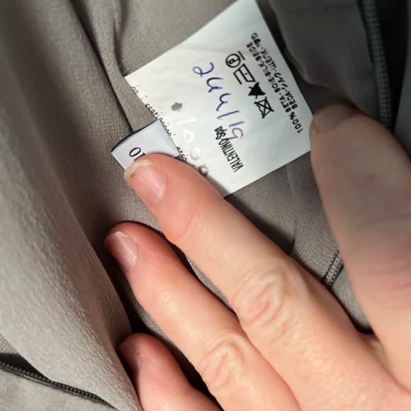 Valentino Grey Silk Cocktail Dress with Pleating detail. - Picture 12 of 16